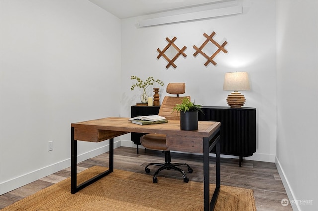 office featuring wood-type flooring