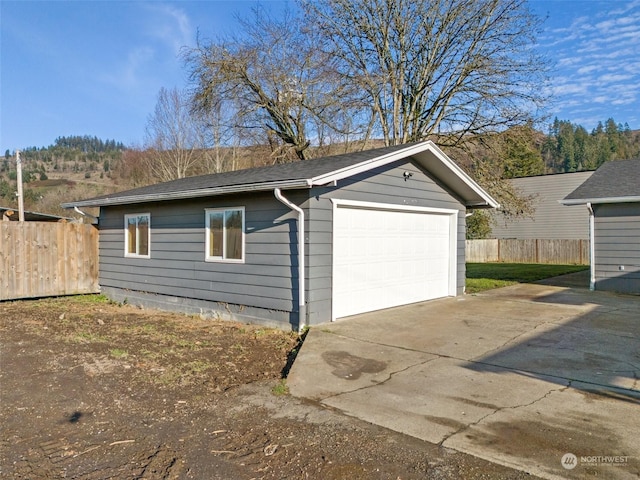 view of garage