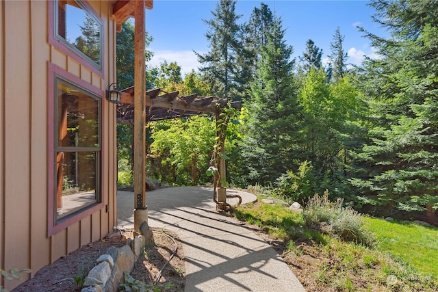 view of patio with a pergola