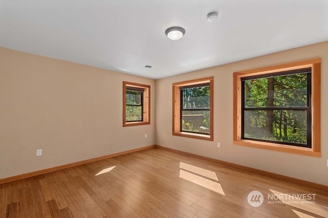 empty room featuring light hardwood / wood-style flooring