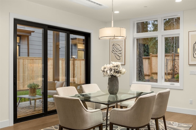 dining room featuring light wood-type flooring