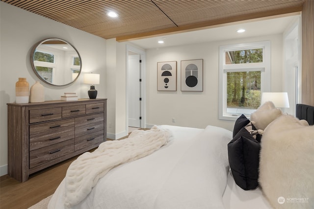 bedroom featuring wood-type flooring