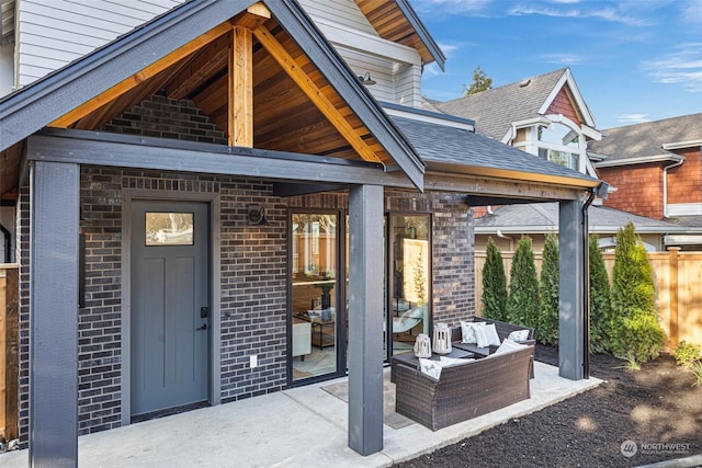 view of patio featuring outdoor lounge area