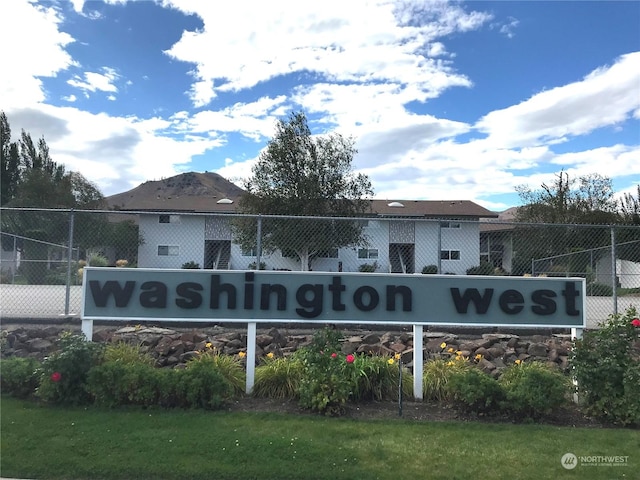 view of community sign