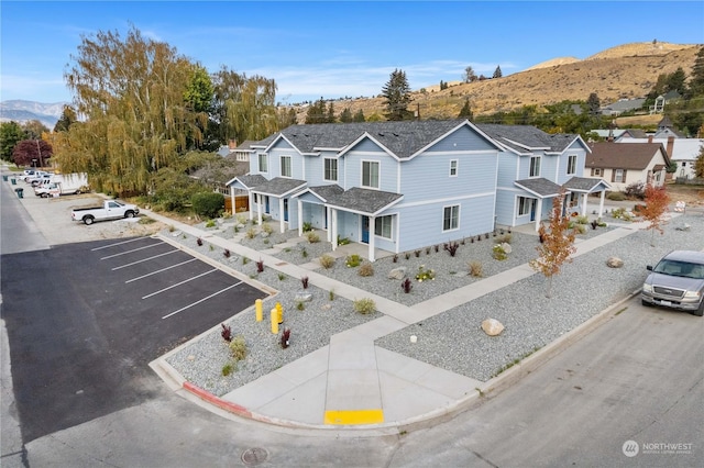 exterior space featuring a mountain view