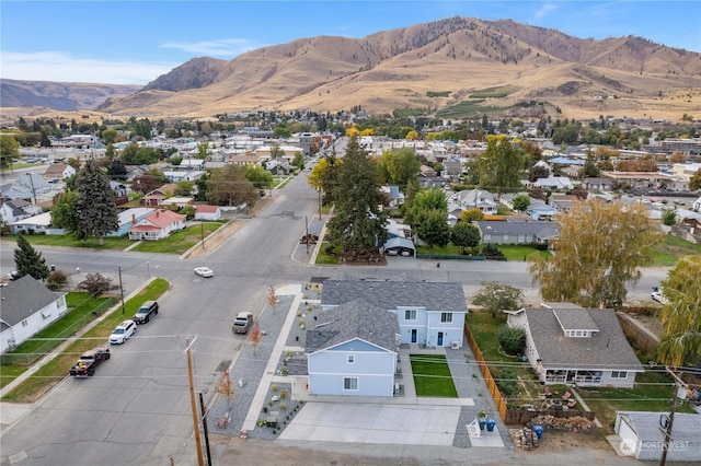 aerial view featuring a mountain view