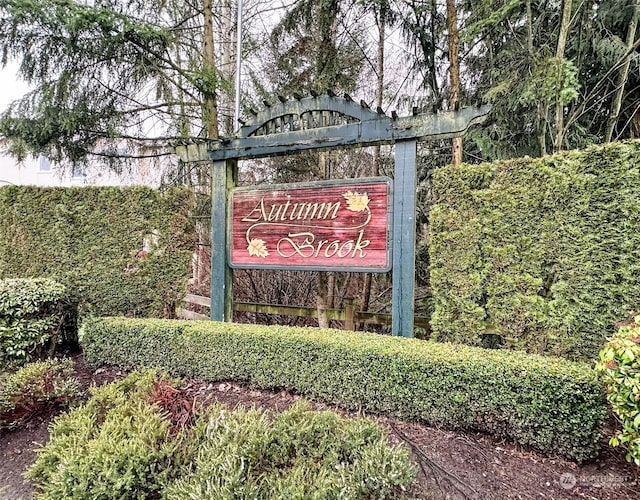 view of community sign