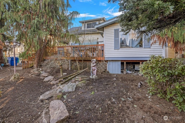 exterior space with a wooden deck