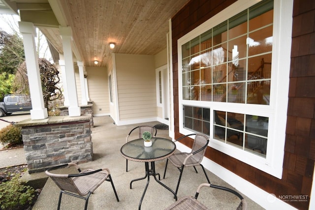 view of patio with covered porch