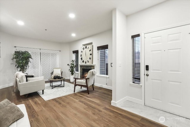 entryway featuring hardwood / wood-style floors