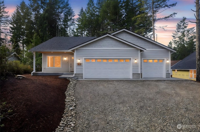 view of front of home featuring a garage