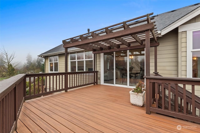 wooden deck with a pergola