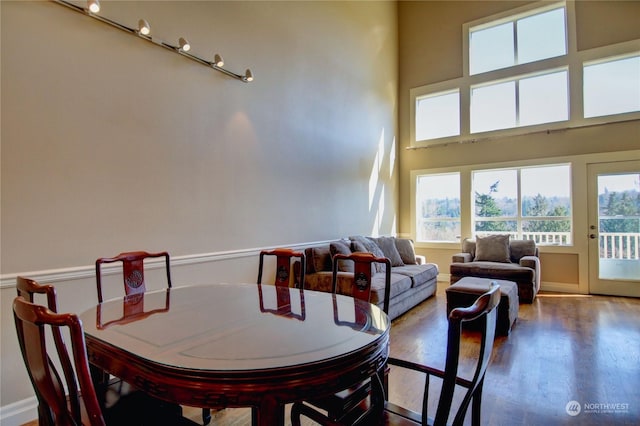 dining area featuring hardwood / wood-style flooring