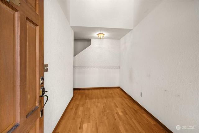 interior space with light hardwood / wood-style floors