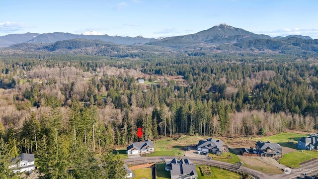 aerial view featuring a mountain view