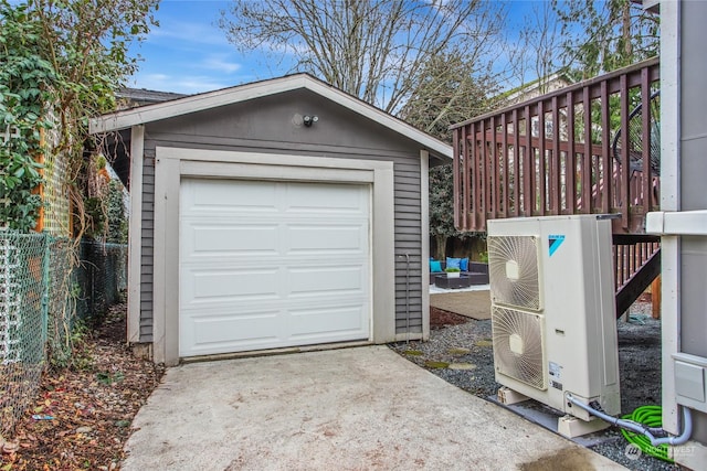 garage featuring ac unit