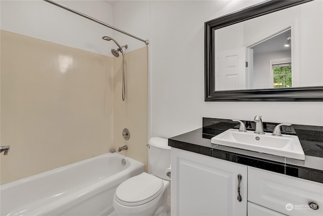 full bathroom with vanity, toilet, and tub / shower combination