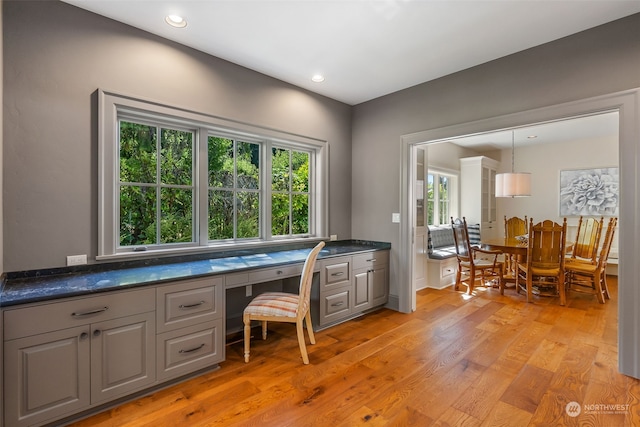 office with light hardwood / wood-style floors