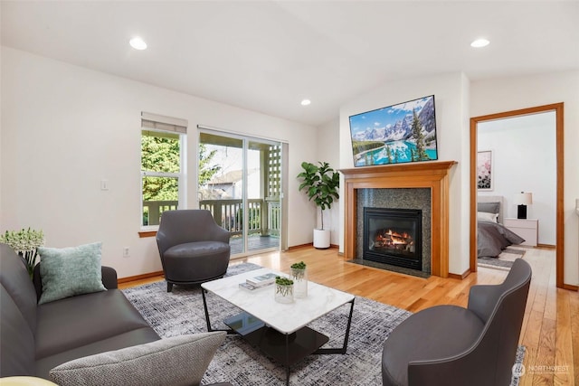 500 N Laventure Rd, Mount Vernon, WA 98273 - living room featuring lofted ceiling and wood-type flooring