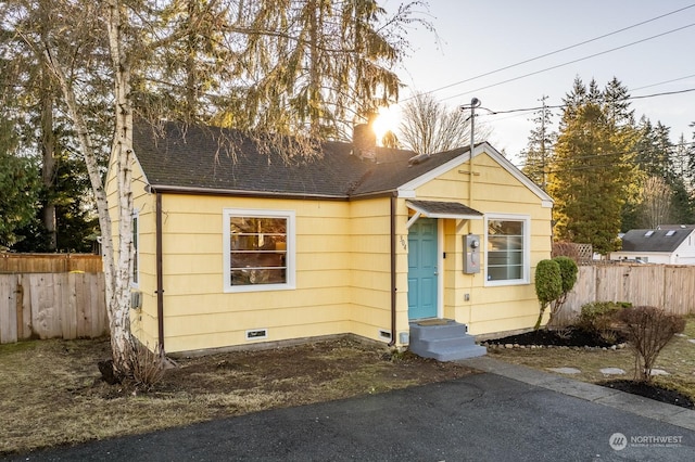 view of bungalow-style home