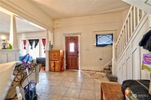 view of tiled entrance foyer