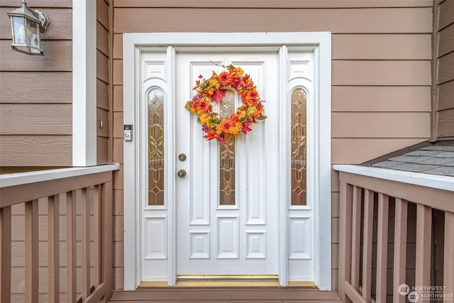 view of doorway to property