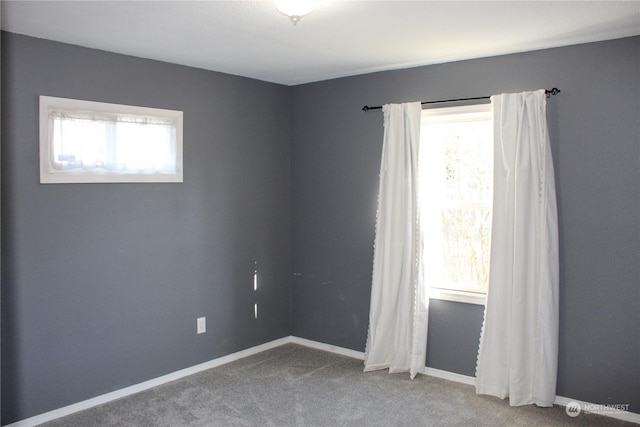 view of carpeted spare room