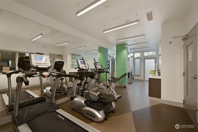 view of workout area