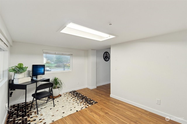 office space featuring hardwood / wood-style floors