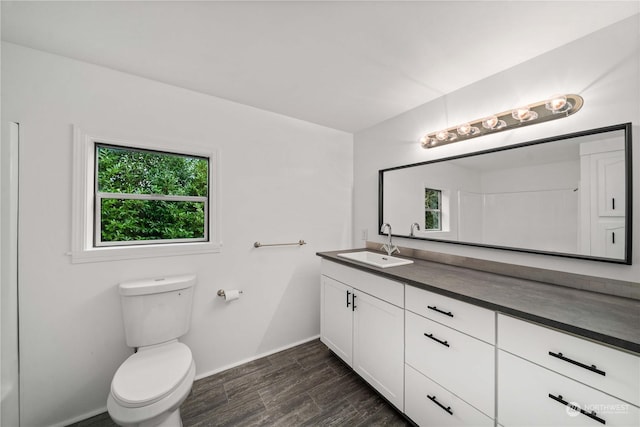 bathroom with toilet and vanity