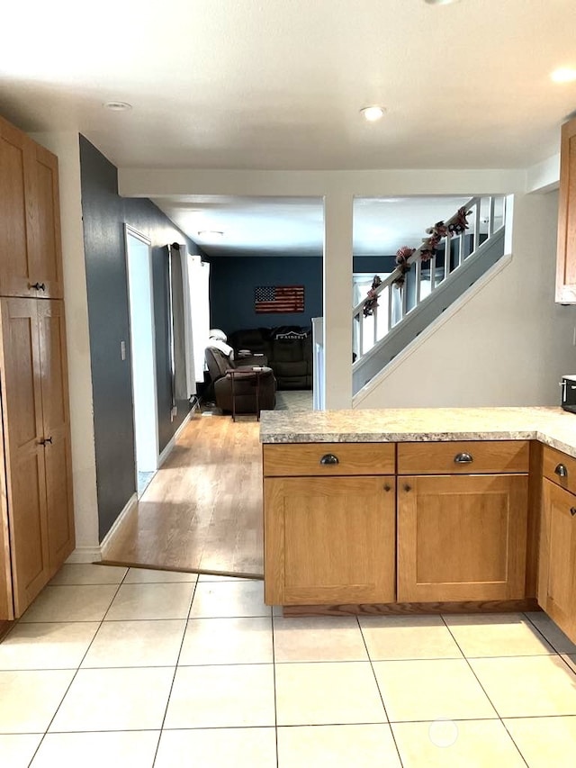 kitchen featuring light tile patterned floors