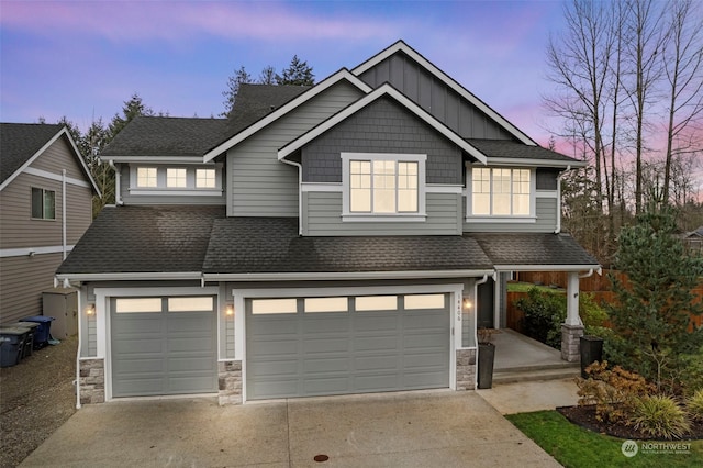 craftsman-style house featuring a garage