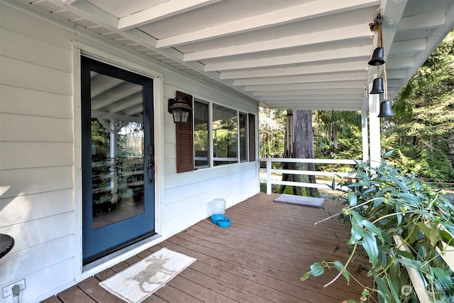 view of wooden deck