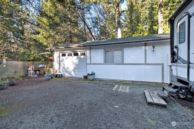 view of garage