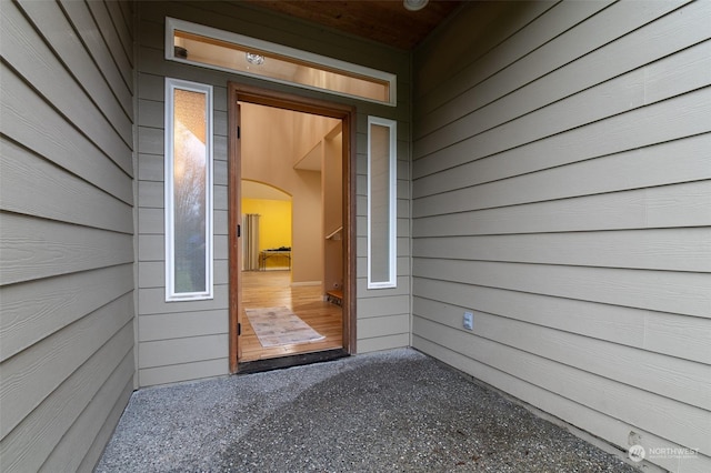 view of doorway to property