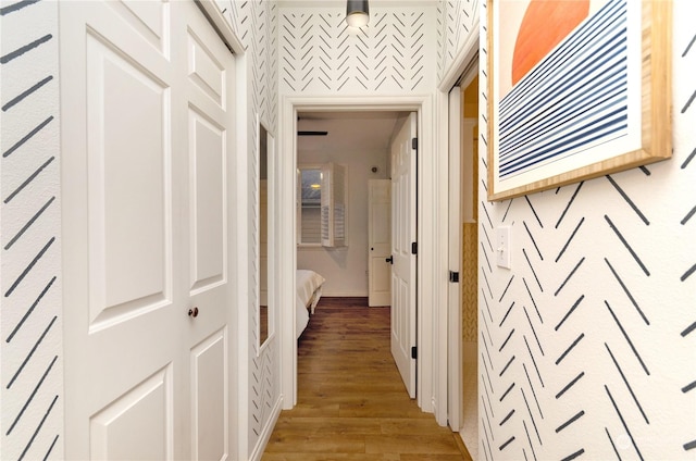 hallway featuring hardwood / wood-style floors