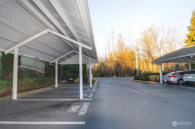 view of car parking with a carport