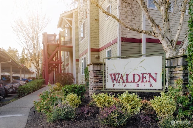 view of community sign