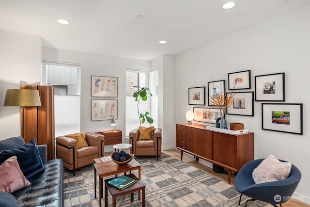 sitting room featuring hardwood / wood-style floors