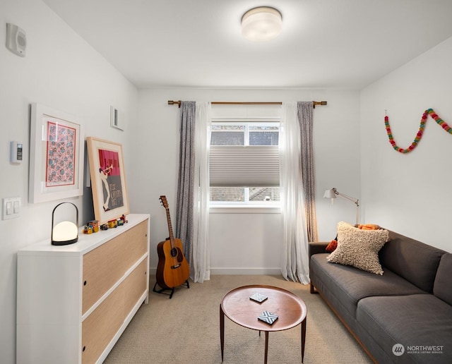 interior space with light colored carpet