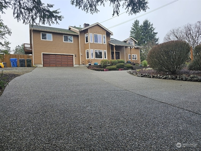 view of front of house with a garage