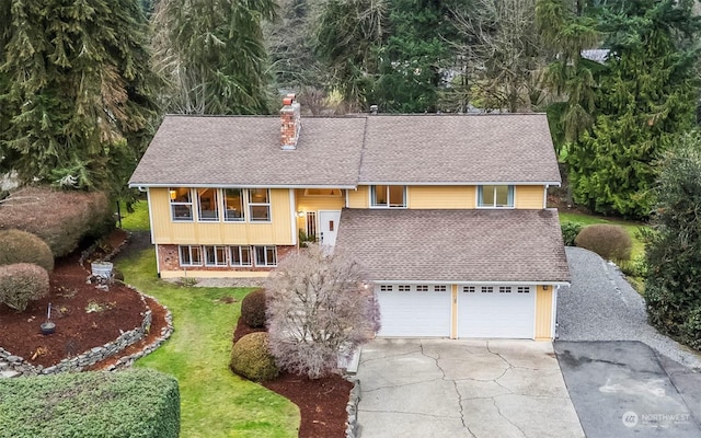 view of front of house with a garage