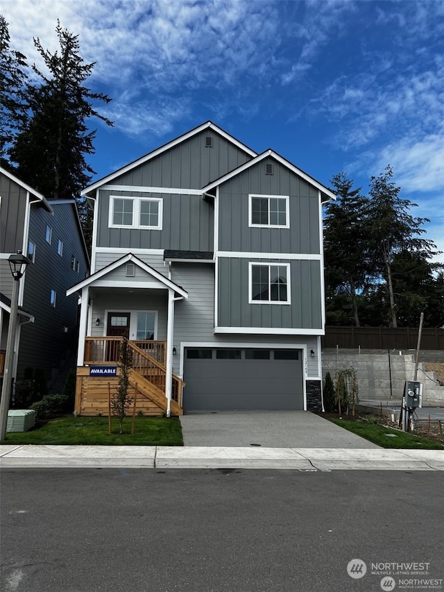 view of front of house with a garage