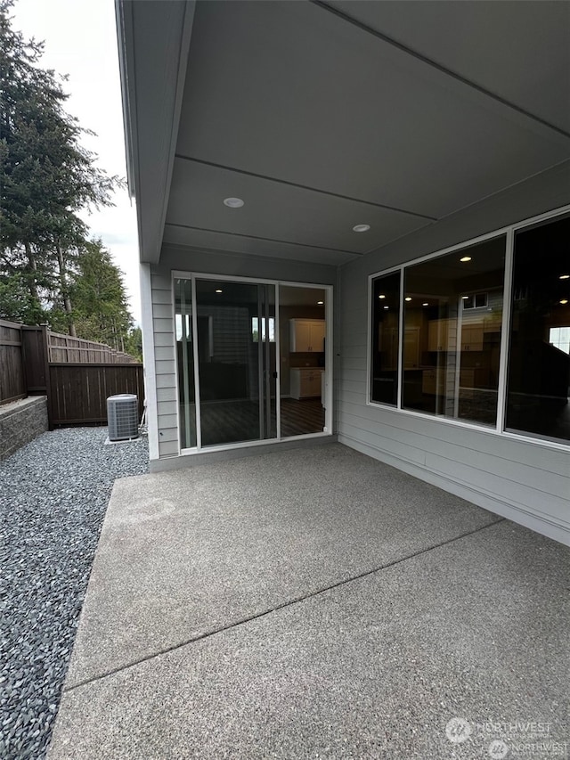 view of patio featuring central AC unit