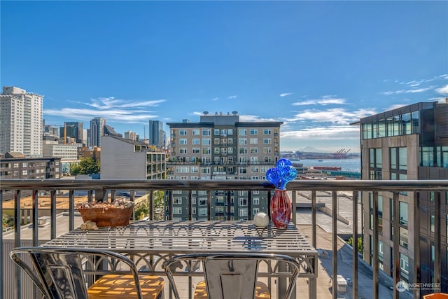 balcony with a water view