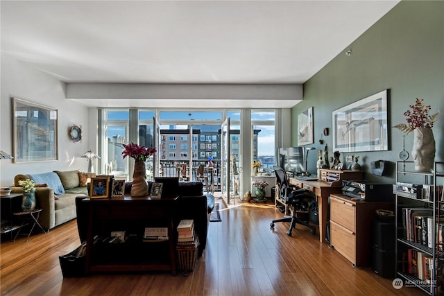 office featuring hardwood / wood-style flooring