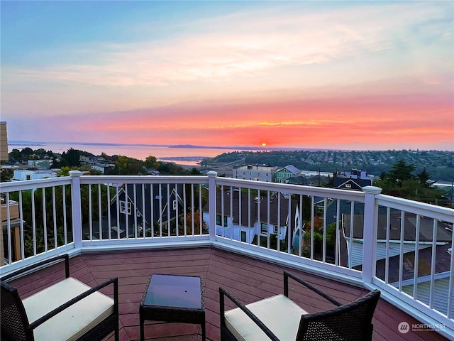 view of deck at dusk