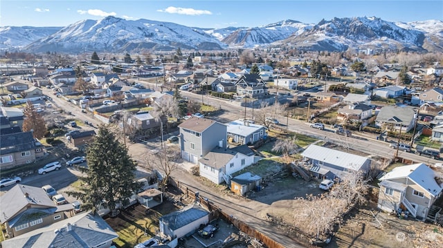 drone / aerial view with a mountain view