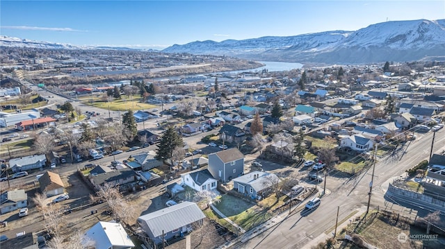 aerial view with a mountain view