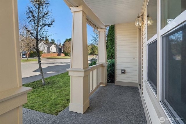 view of patio / terrace featuring covered porch